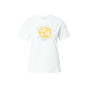 JACK WOLFSKIN Funkční tričko 'WILD FLOWER'  námořnická modř / žlutá / světle šedá / bílá