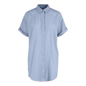 PIECES Košilové šaty 'Terra' pastelová modrá / bílá