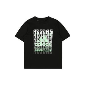 ADIDAS SPORTSWEAR Funkční tričko světle zelená / černá / bílá
