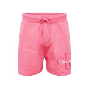 Calvin Klein Jeans Kalhoty  pink / bílá / tmavě růžová