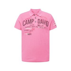 CAMP DAVID Tričko  antracitová / magenta / růžový melír / offwhite