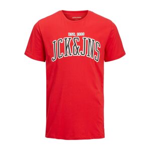 JACK & JONES Tričko 'CEMB'  červená / černá / bílá