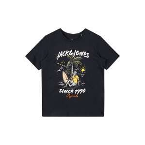 Jack & Jones Junior Tričko 'VENICE'  námořnická modř / žlutá / oranžová / bílá