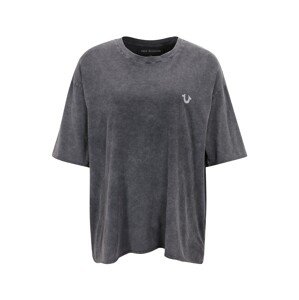 True Religion Oversized tričko  stříbrně šedá / černý melír