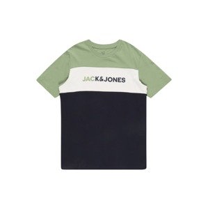 Jack & Jones Junior Tričko 'FINN'  zelená / černá / bílá