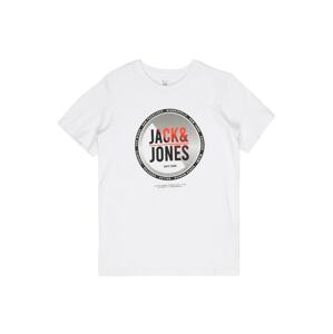 Jack & Jones Junior Tričko 'SCOTT'  šedá / červená / bílá