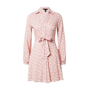 NEW LOOK Košilové šaty růžová / bílá