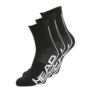 HEAD Sportovní ponožky  černá / bílá