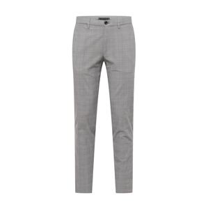 Tommy Hilfiger Tailored Kalhoty s puky 'DENTON' šedá / černá / bílá