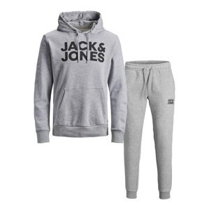 JACK & JONES Joggingová souprava šedý melír / černá