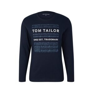 TOM TAILOR Tričko  modrá / noční modrá / bílá