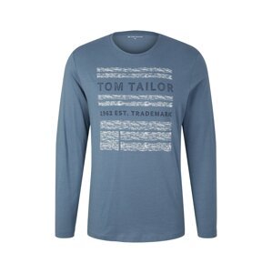 TOM TAILOR Tričko  marine modrá / chladná modrá / bílý melír