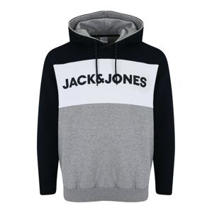 Jack & Jones Plus Mikina  námořnická modř / šedá / bílá