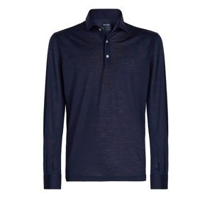 Boggi Milano Tričko ' Regular Fit Merino Jersey Long-Sleeved Polo Shirt '  námořnická modř