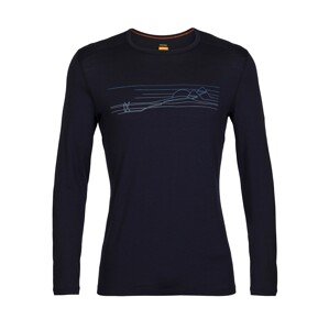 ICEBREAKER Funkční tričko '200 Oasis Crewe Ski Stripes'  modrá