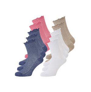 VERO MODA Ponožky  tmavě béžová / marine modrá / světle růžová / bílá