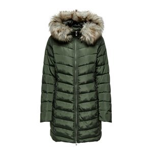 ONLY Zimní kabát světle hnědá / tmavě zelená