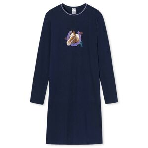 SCHIESSER Noční košilka 'Pferdewelt' námořnická modř / hnědá / svítivě fialová / bílá