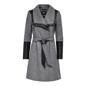 ONLY Přechodný kabát 'ELLY' šedý melír / černá