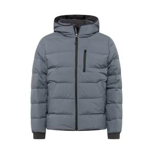 Abercrombie & Fitch Zimní bunda chladná modrá / černá