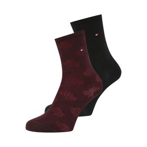 Tommy Hilfiger Underwear Ponožky  burgundská červeň / černá